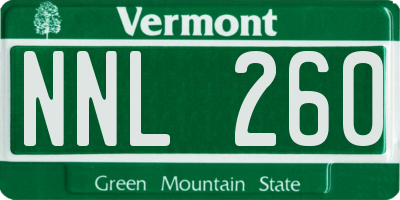 VT license plate NNL260