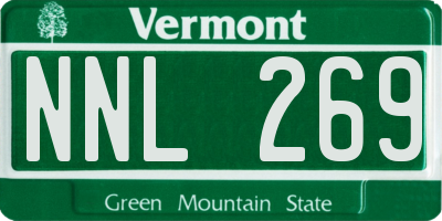 VT license plate NNL269