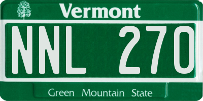 VT license plate NNL270