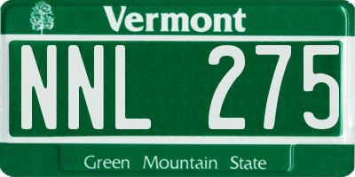 VT license plate NNL275