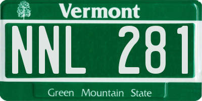 VT license plate NNL281