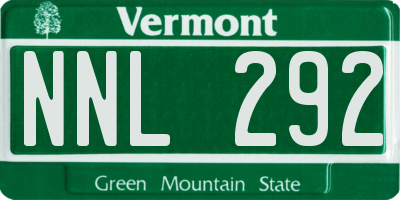 VT license plate NNL292