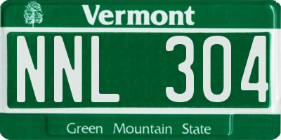 VT license plate NNL304