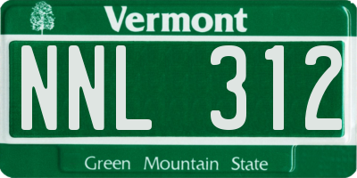 VT license plate NNL312