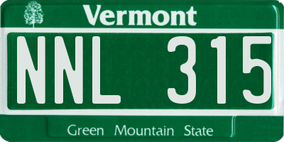 VT license plate NNL315