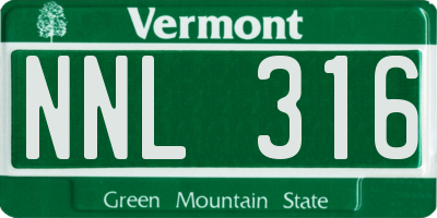 VT license plate NNL316