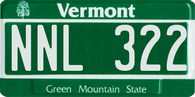 VT license plate NNL322