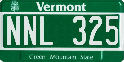 VT license plate NNL325