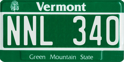 VT license plate NNL340