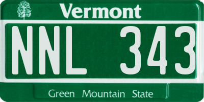 VT license plate NNL343
