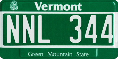 VT license plate NNL344