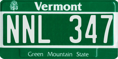 VT license plate NNL347