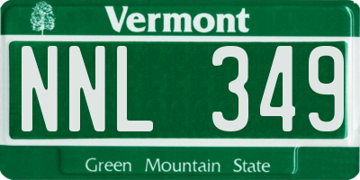 VT license plate NNL349