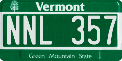 VT license plate NNL357