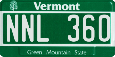 VT license plate NNL360