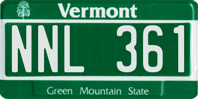 VT license plate NNL361