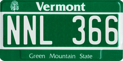 VT license plate NNL366