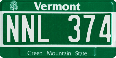 VT license plate NNL374