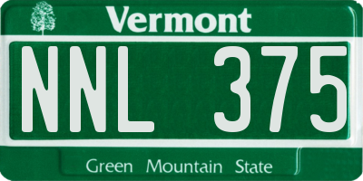 VT license plate NNL375