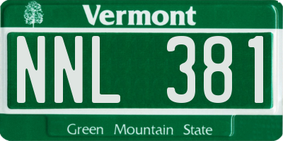 VT license plate NNL381