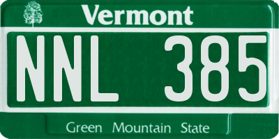 VT license plate NNL385