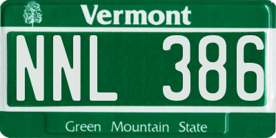 VT license plate NNL386