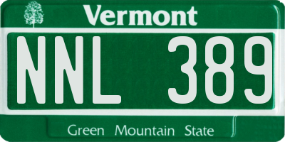 VT license plate NNL389