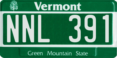 VT license plate NNL391