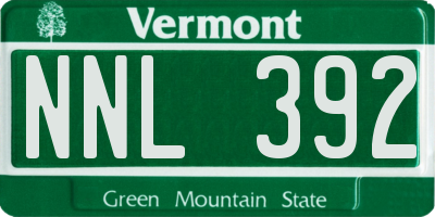 VT license plate NNL392
