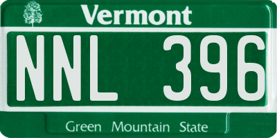 VT license plate NNL396