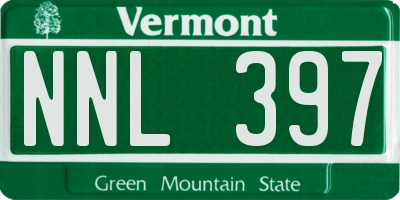 VT license plate NNL397