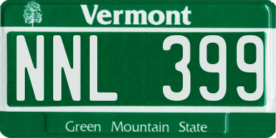 VT license plate NNL399