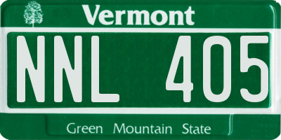 VT license plate NNL405