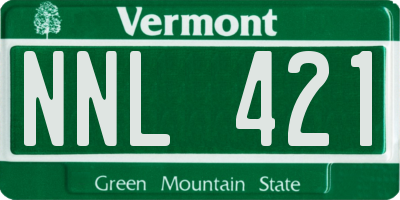 VT license plate NNL421