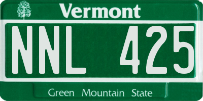 VT license plate NNL425