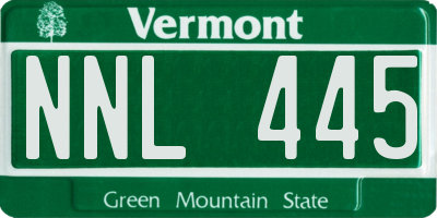 VT license plate NNL445