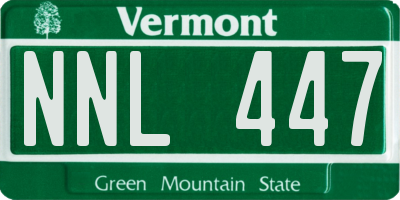VT license plate NNL447