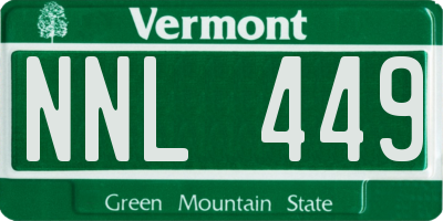 VT license plate NNL449