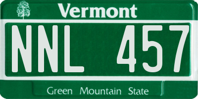 VT license plate NNL457