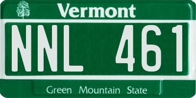 VT license plate NNL461
