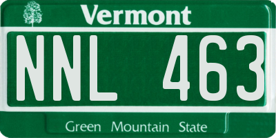 VT license plate NNL463