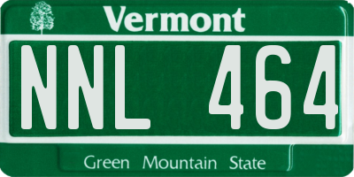 VT license plate NNL464
