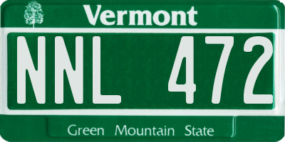 VT license plate NNL472