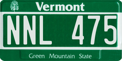 VT license plate NNL475