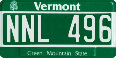 VT license plate NNL496