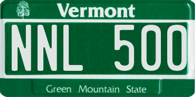 VT license plate NNL500