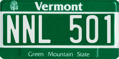 VT license plate NNL501