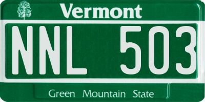 VT license plate NNL503