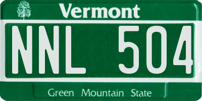 VT license plate NNL504