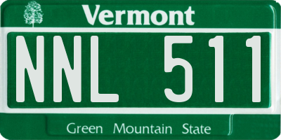 VT license plate NNL511